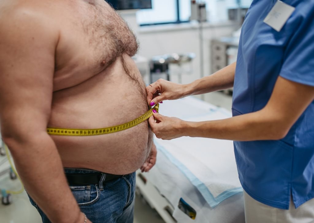 An overweight patient suffering from slipped disc.