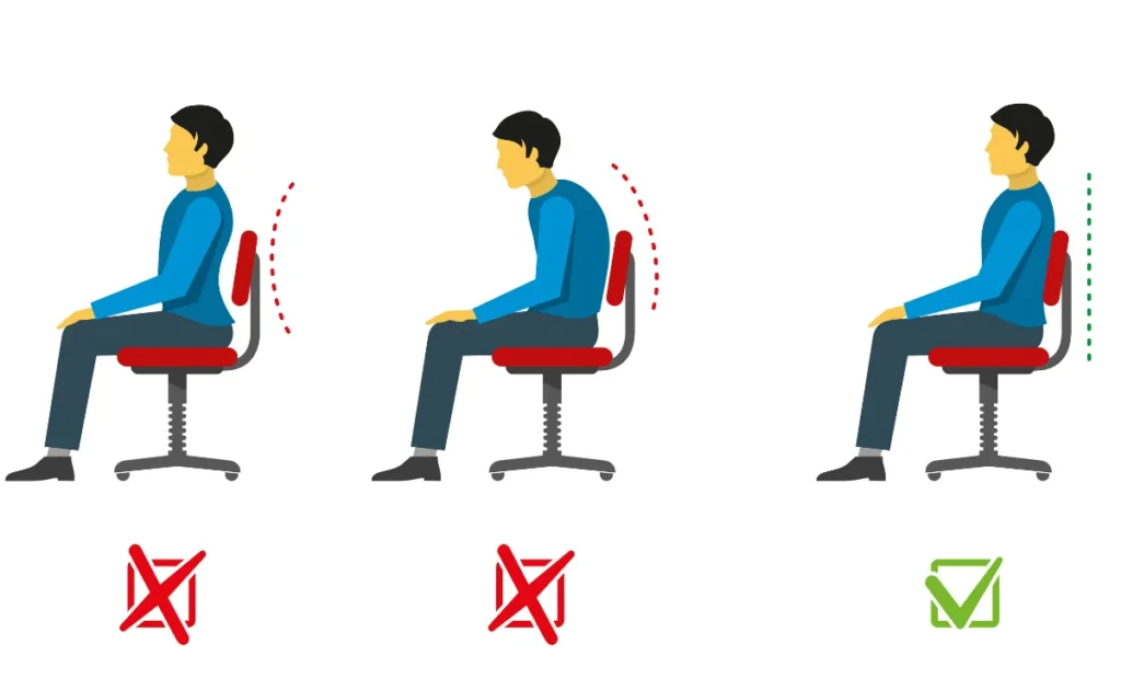 Simple info graphic about proper sitting posture. 