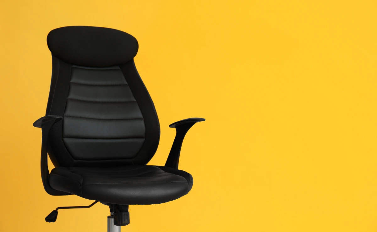 An office chair equipped with lumbar support.
