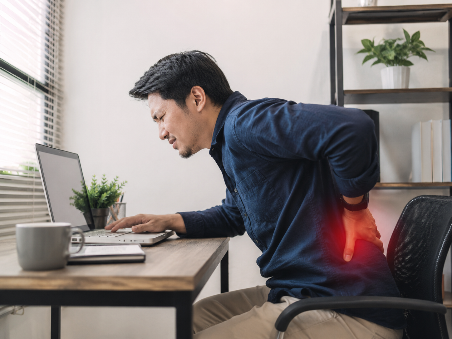 office worker with back pain