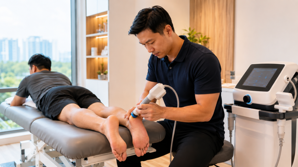 Shockwave therapy for plantar fasciitis and heel pain
